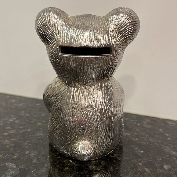 Godinger Silver Art Co. 1970’s Silver Plated Bear & Baby Bear Piggy Coin… - Picture 3 of 5